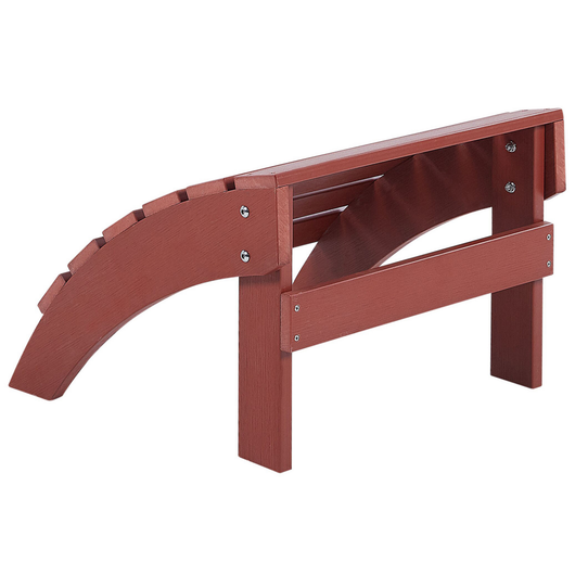 Poggiapiedi da giardino in plastica rossa in legno resistente agli agenti atmosferici a doghe in stile moderno