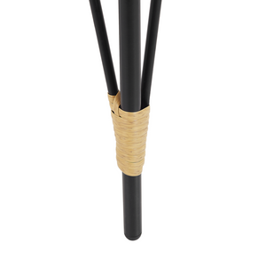 Set Bistro da Esterno in Polirattan e Metallo a 2 Posti con Tavolino color Legno Chiaro e Nero