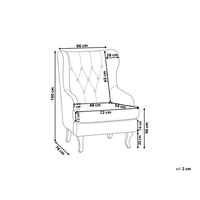 Poltrona Sedia Wingback Beige Gambe Nere Rivestite Stile Scandinavo