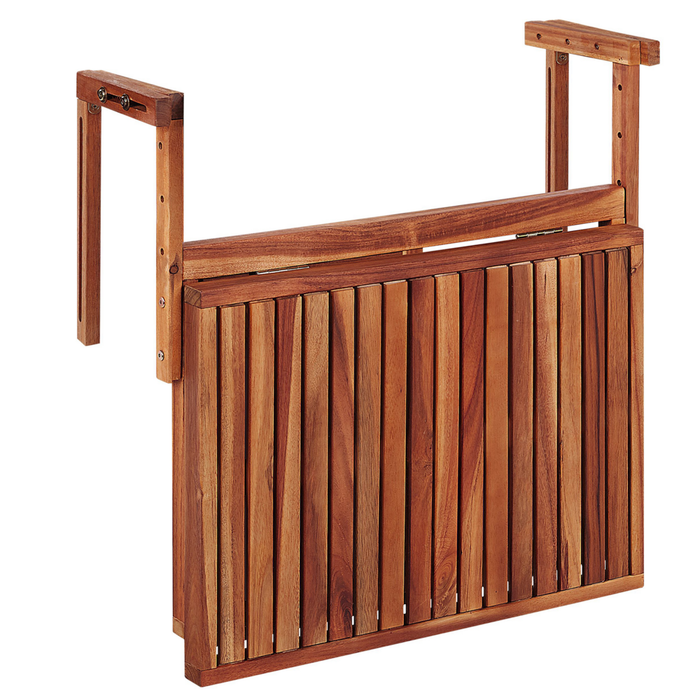 Tavolino da Balcone Sospeso in Legno di Acacia Scuro 60 x 40 cm