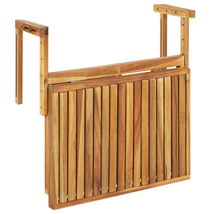 Tavolino da Balcone Sospeso in Legno di Acacia Chiaro 60 x 40 cm