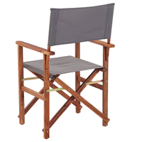 Set di 2 Sedie da Regista in Legno Scuro di Acacia colore Grigio Pieghevoli funzionali