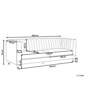 Divano grigio a 3 posti in velluto trapuntato stile smoking soggiorno moderno