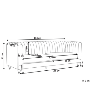 Divano blu a 3 posti in velluto trapuntato stile smoking soggiorno moderno
