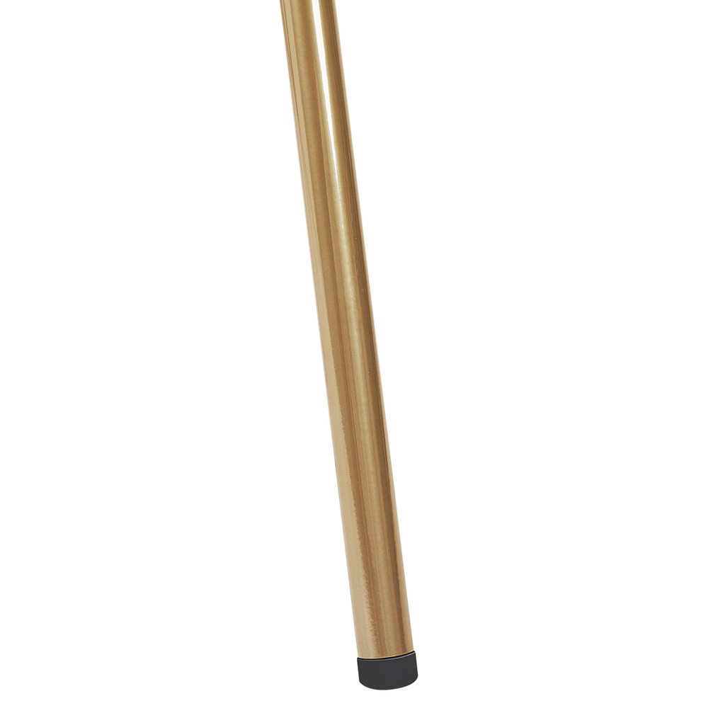 Set di 2 Sedie da Pranzo Velluto Blu Gambe in Metallo dorato senza braccioli Retro Glam