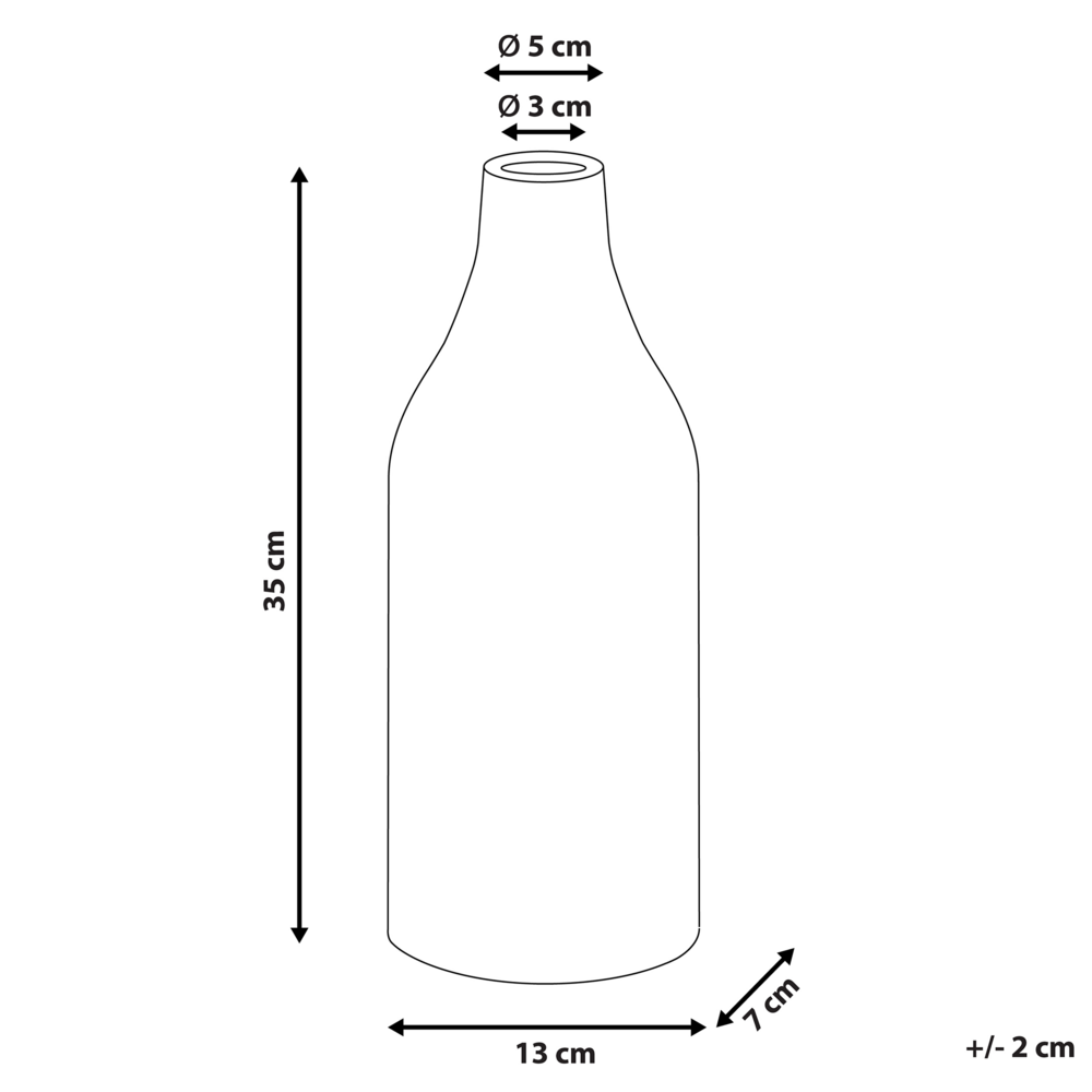 Vaso per fiori decorativo forma di bottiglia impermeabile 35 cm blu e bianco