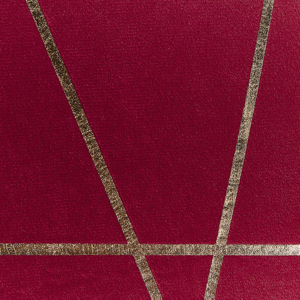 Set di 2 Cuscini decorativi con motivo geometrico Dorato 45 x 45 cm velluto Rosso