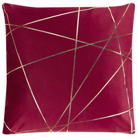 Set di 2 Cuscini decorativi con motivo geometrico Dorato 45 x 45 cm velluto Rosso