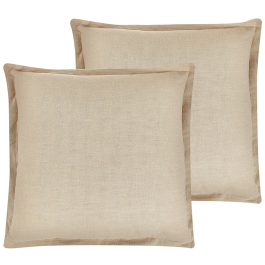 Set di 2 cuscini decorativi beige 45 x 45 cm sfoderabili con cerniera stile boho tradizionale