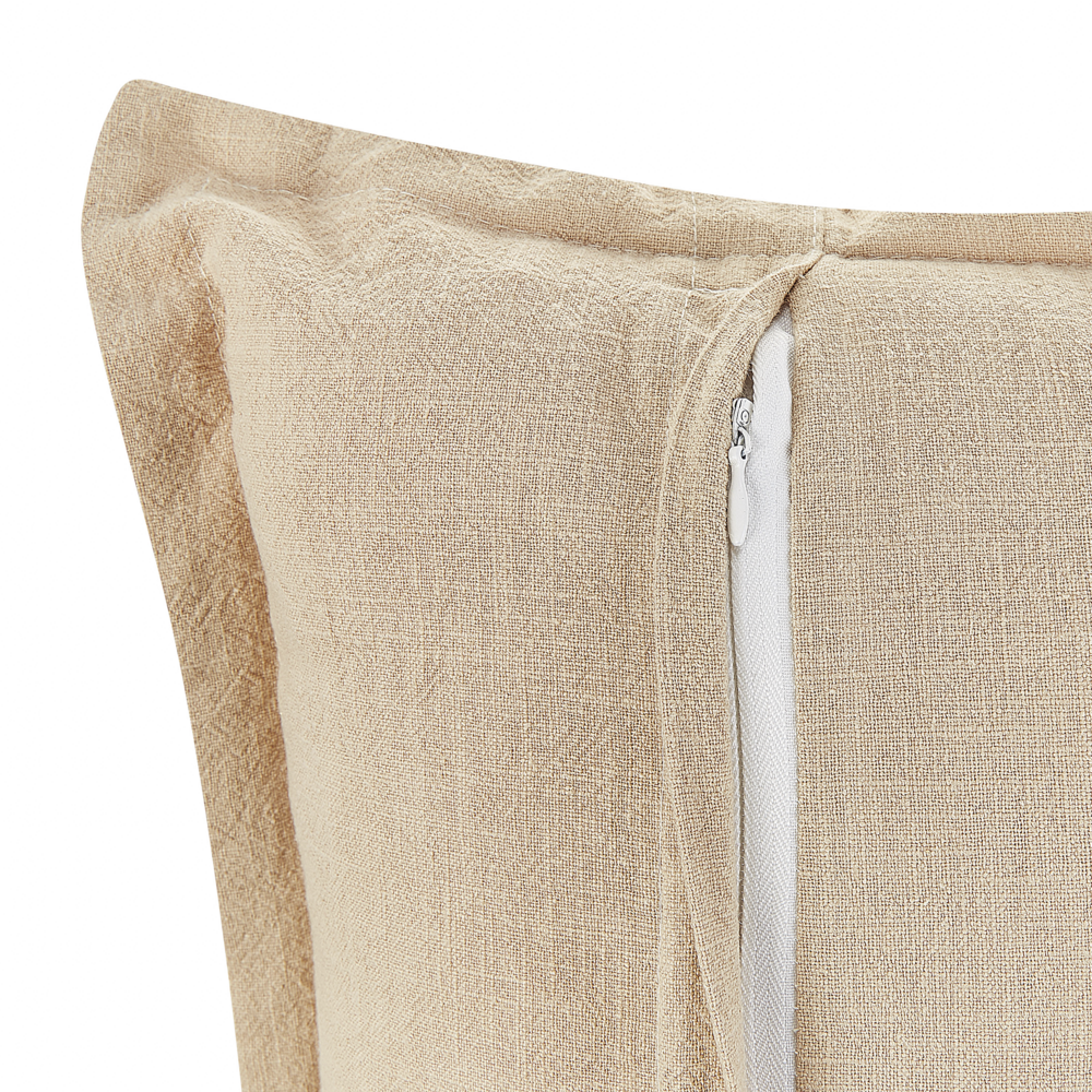 Set di 2 cuscini decorativi beige 45 x 45 cm sfoderabili con cerniera stile boho tradizionale