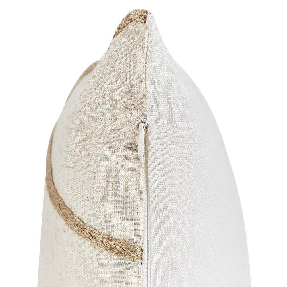 Set di 2 cuscini motivo geometrico in iuta 45 x 45 cm beige moderno