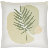Set di 2 cuscini con motivo a foglia 45 x 45 cm di colore verde e beige salotto camera da letto stile boho moderno