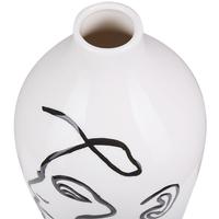 Vaso per fiori bianco con motivo viso decorazione per la casa in gres porcellanato impermeabile