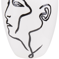 Vaso per fiori bianco con motivo viso decorazione per la casa in gres porcellanato impermeabile