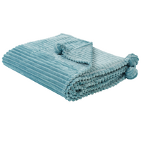 Morbido Plaid con Finitura a Coste e Bordi con nappe 150 x 200 cm Verde