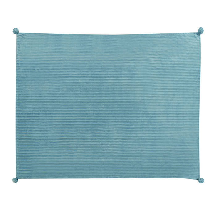 Morbido Plaid con Finitura a Coste e Bordi con nappe 150 x 200 cm Verde