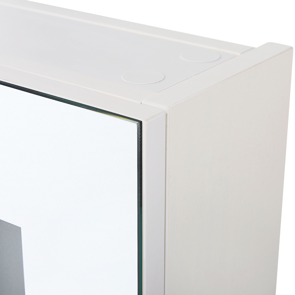 Armadietto a specchio per bagno in multistrato argento 60 x 60 cm Armadio pensile a 2 ante con luci a LED