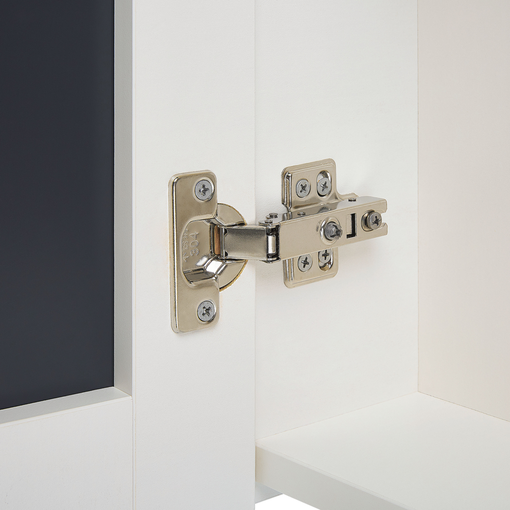 Armadietto a specchio per bagno in compensato bianco 80 x 70 cm Scaffali pensili a 2 ante