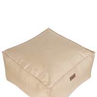 Moderno Pouf Intrecciato da Salotto 50 x 30 cm Motivo Beige Chiaro