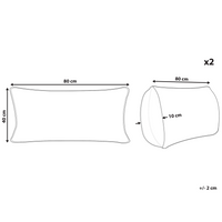 Set di 2 cuscini da letto guanciali in cotone bianco piumino d'anatra e piume 40 x 80 cm medio morbido