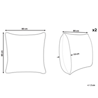 Set di 2 cuscini da letto guanciali in cotone bianco piumino d'anatra e piume 80 x 80 cm alto medio morbido