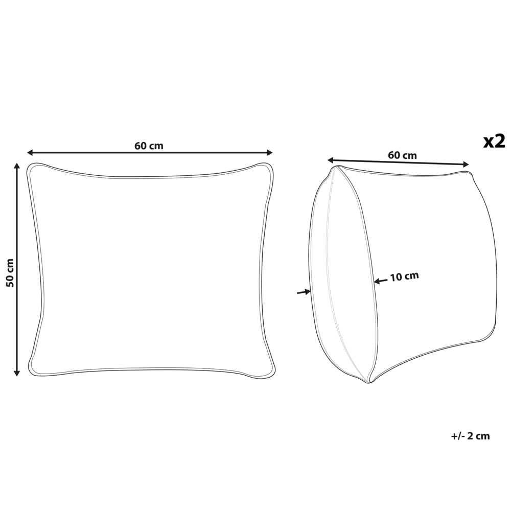 Set di 2 cuscini per letto in cotone bianco piumino d'anatra e piume 50 x 60 cm alto medio morbido