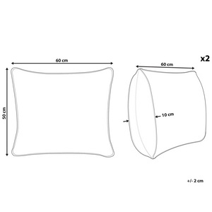 Set di 2 cuscini per letto in cotone bianco piumino d'anatra e piume 50 x 60 cm alto medio morbido