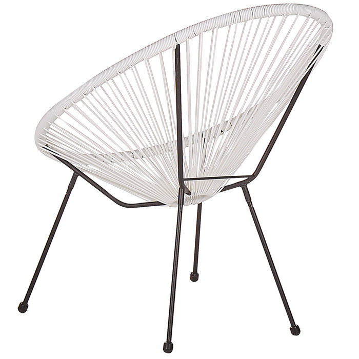 Set da Esterno Tavolino e 2 Sedie Bianco Rattan Sintetico Moderno