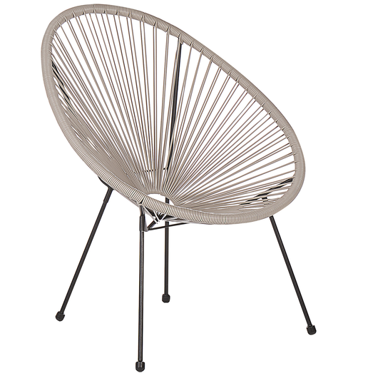 Sedia Giardino rattan sintetico a Raggi Grigio Chiaro Resistente Agenti Atmosferici