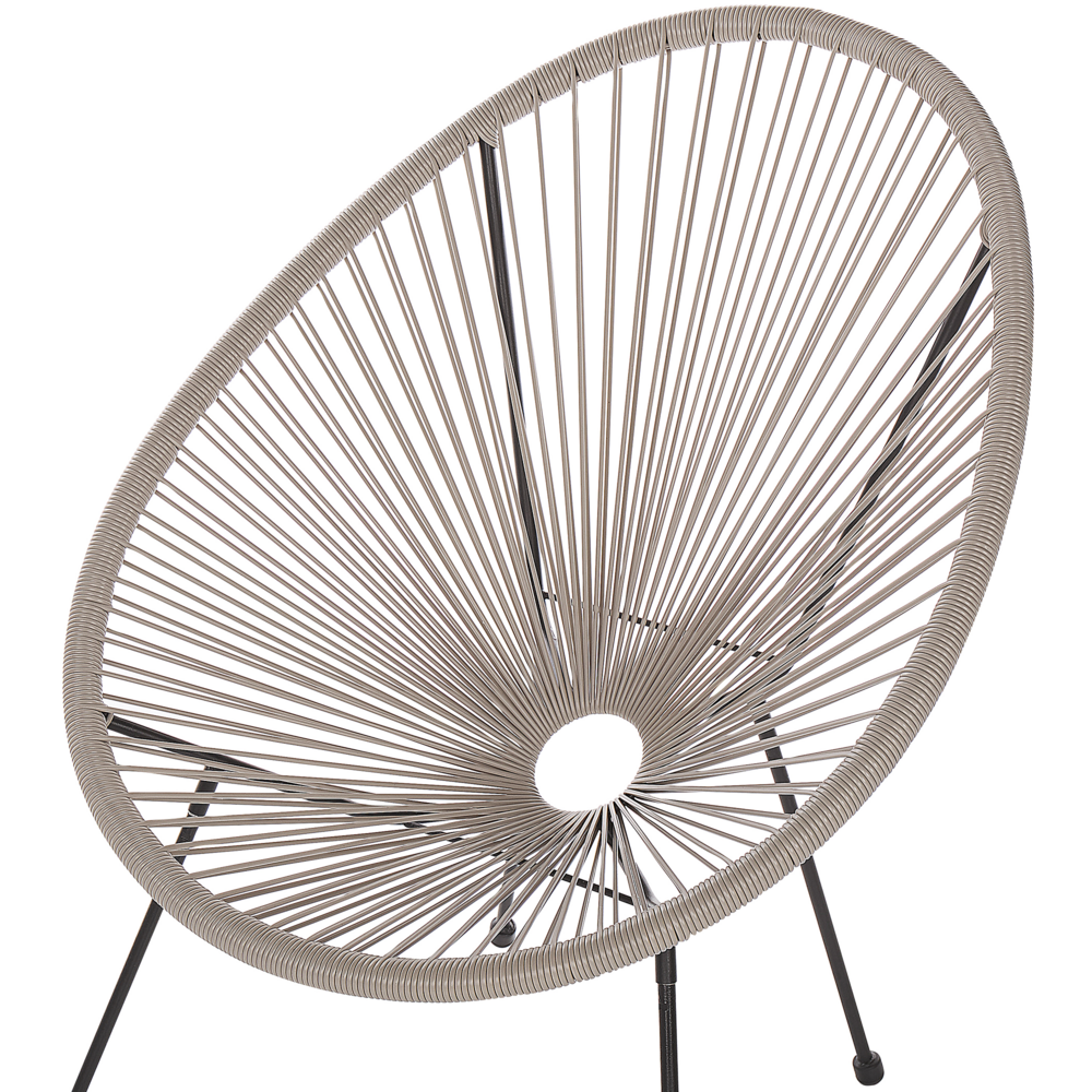 Sedia Giardino rattan sintetico a Raggi Grigio Chiaro Resistente Agenti Atmosferici