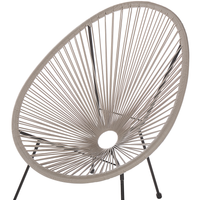 Sedia Giardino rattan sintetico a Raggi Grigio Chiaro Resistente Agenti Atmosferici