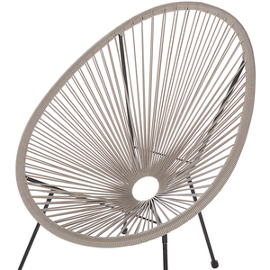 Sedia Giardino rattan sintetico a Raggi Grigio Chiaro Resistente Agenti Atmosferici