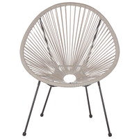 Set di 2 Sedie da Giardino Grigio Chiaro Rattan Sintetico Resistente