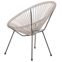 Set di 2 Sedie da Giardino Grigio Chiaro Rattan Sintetico Resistente