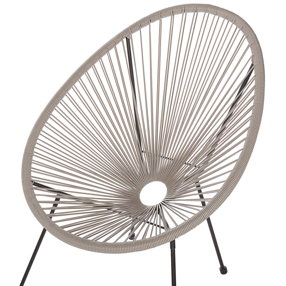 Set di 2 Sedie da Giardino Grigio Chiaro Rattan Sintetico Resistente