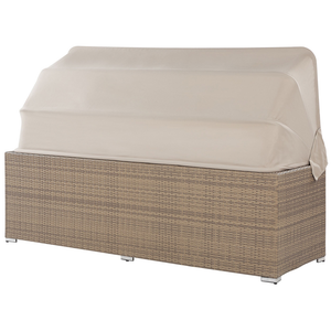 Lounge Set da Giardino con Copertura a 5 Posti in Rattan Beige