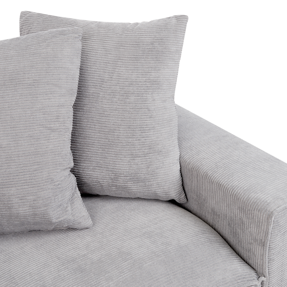 Divano in velluto a coste grigio chiaro velluto a coste 3 posti confortevole soggiorno moderno retrò