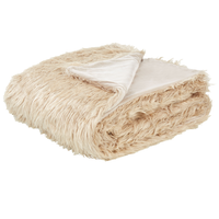 Copriletto Morbido in Pelliccia Sintetica 200 x 220 cm Marrone Chiaro