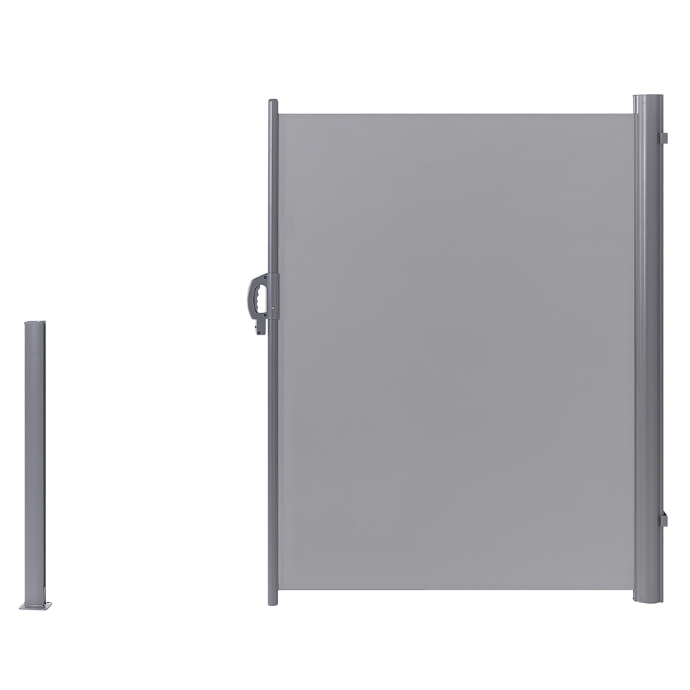 Tenda Laterale da Sole Estraibile Per Giardino Rettangolare 160 x 300 cm Grigio Chiaro