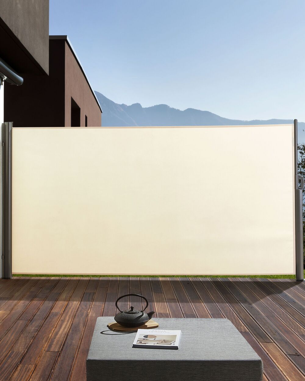 Tenda Laterale da Sole Estraibile Per Giardino Rettangolare 160 x 300 cm Beige