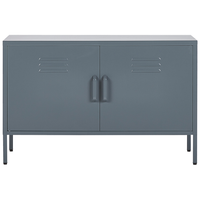 Credenza a 2 ante in acciaio grigio Home Office Mobili Ripiani Tappi per gambe Design industriale