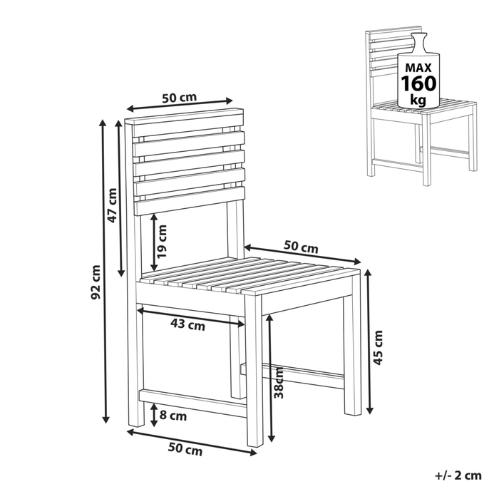 Mobili da balcone modulari 1 posto Legno di Acacia Sedia stile moderno contemporaneo