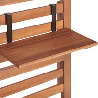 Panca da giardino con mensole e pannello in legno di acacia 80 cm