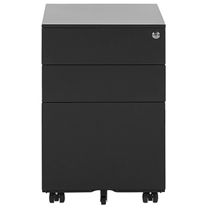 Classificatore in Metallo nero 3 Cassetti e Ruote Chiudibile a Chiave
