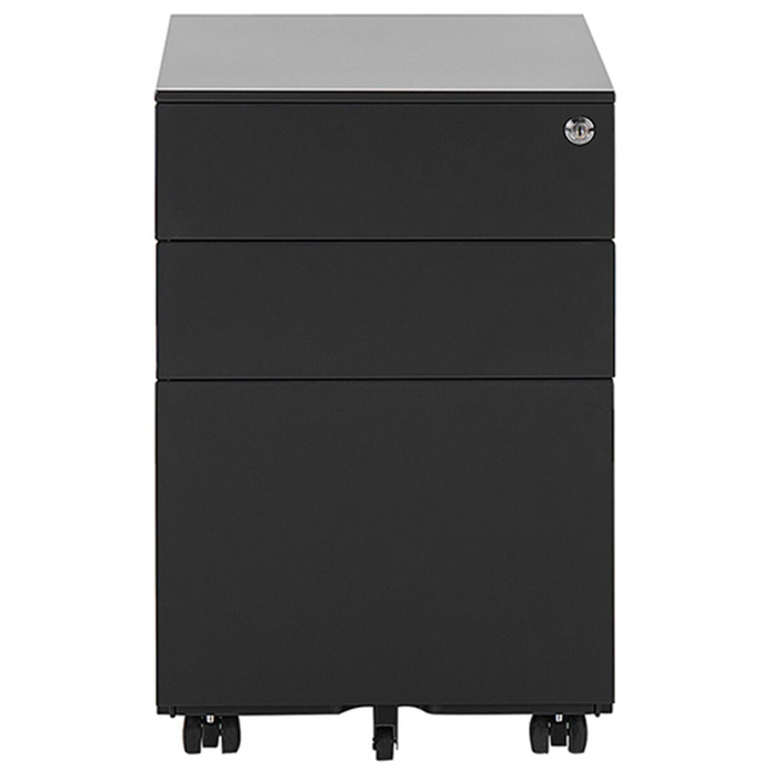 Classificatore in Metallo nero 3 Cassetti e Ruote Chiudibile a Chiave