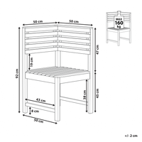 Mobili da balcone modulari 1 posto Sezione Angolare Legno di Acacia Sedia