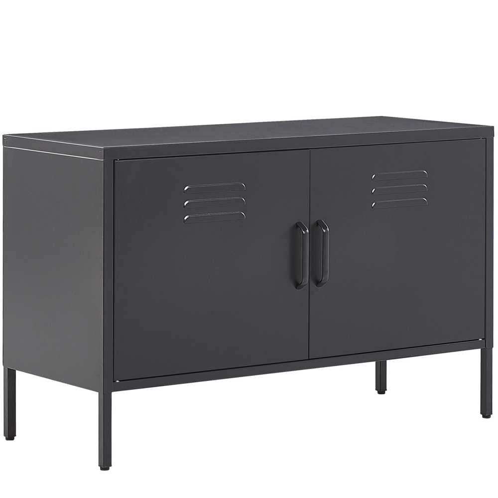 Credenza a 2 ante in acciaio Nero Mobili per ufficio a casa Ripiani per gambe Design industriale