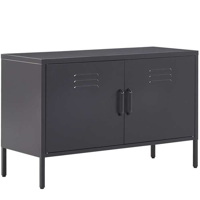 Credenza a 2 ante in acciaio Nero Mobili per ufficio a casa Ripiani per gambe Design industriale
