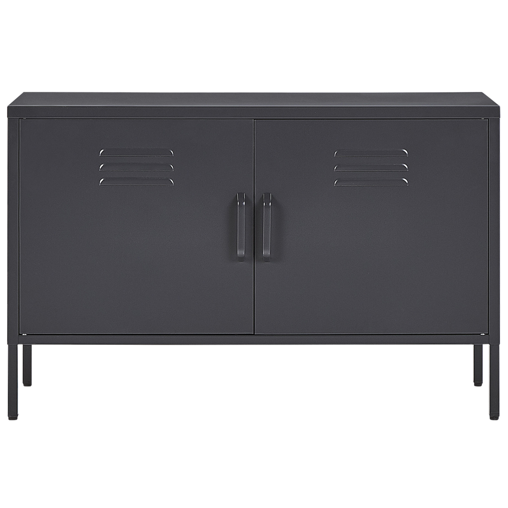 Credenza a 2 ante in acciaio Nero Mobili per ufficio a casa Ripiani per gambe Design industriale