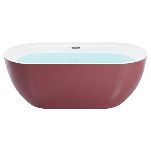 Vasca da Bagno Freestanding Acrilico Sanitario Rosso Bordeaux 170 x 79 cm